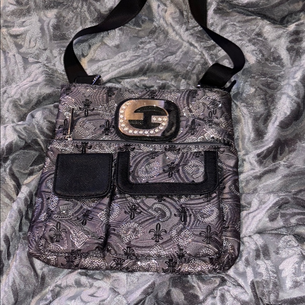 Stylish Black and Gray Crossbody Bag